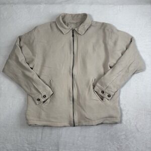 VTG Visitor Silk Full Zip Long Sleeve Waffle Jacket Women's Large